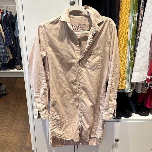 Eileen Fisher Light Tan Shirt Dress - Picture 1 of 2